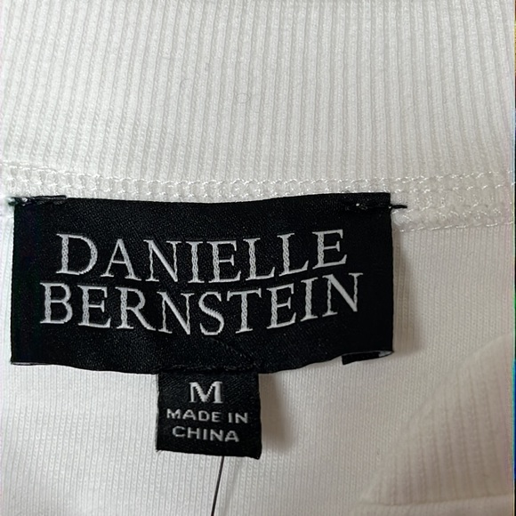 NWT Danielle Bernstein Mens Top Shirt Stretch White M MEDIUM - Picture 2 of 6